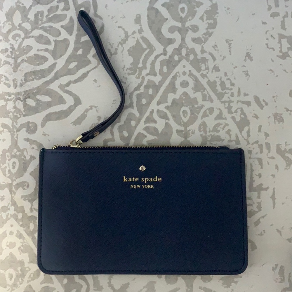 Navy leather Kate Spade Wristlet